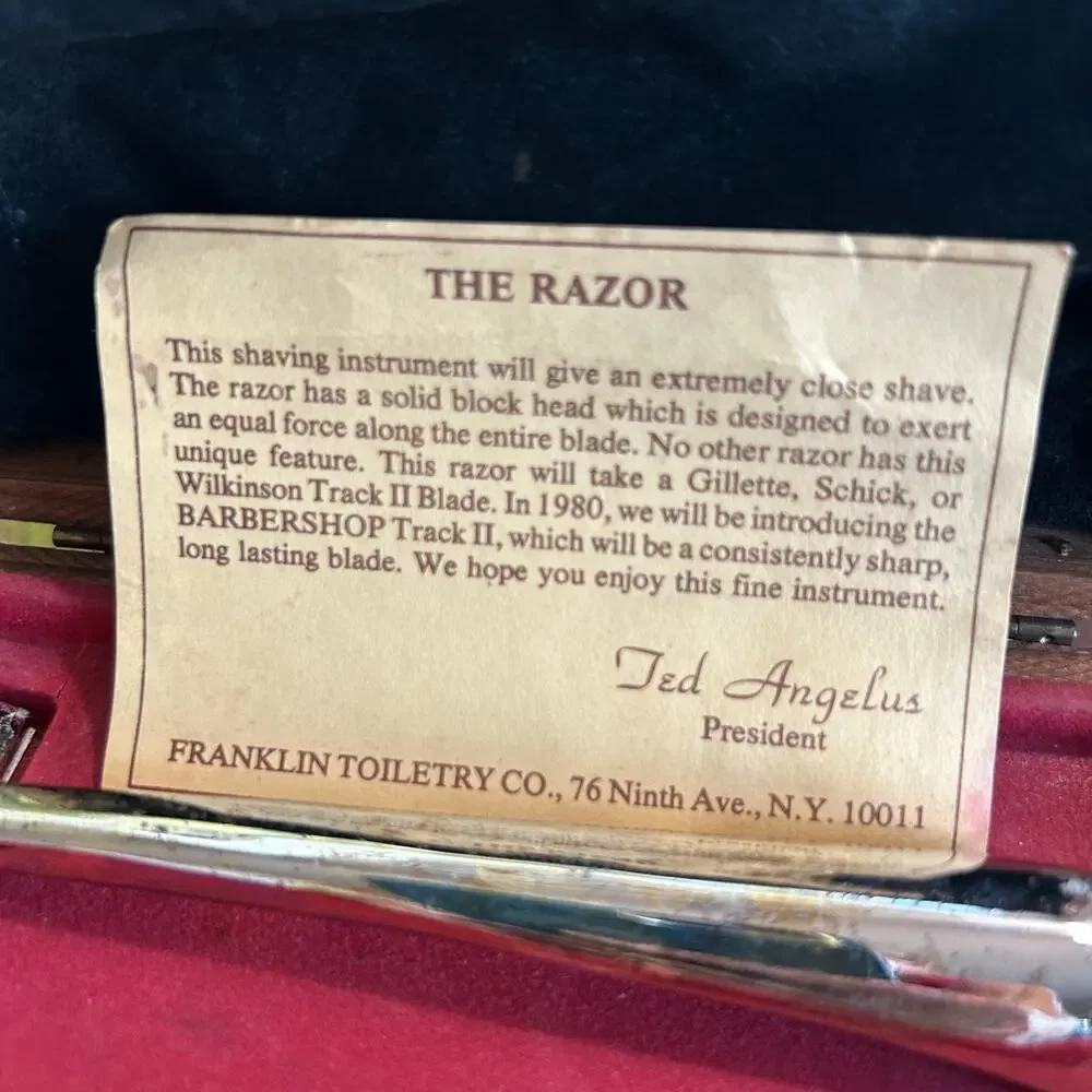 Vintage Franklin Toiletry Co. Barbershop Luxury Razor in Original Wooden Box